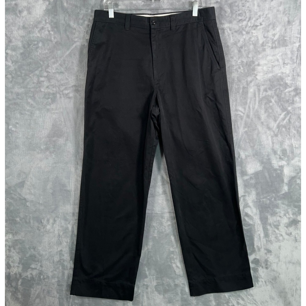 J Crew Oarsman Chino Pants Mens 32x31 Black Giant Fit Wide Leg Loose Baggy